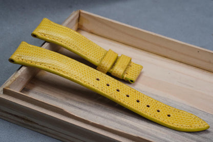 BESPOKE YELLOW GENUINE LIZARD LEATHER WATCH STRAP HDLZ01