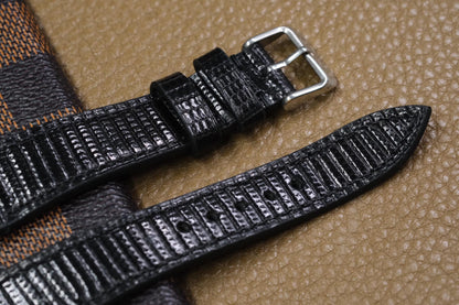 BESPOKE GENUINE BLACK LIZARD SKIN LEATHER STRAP HDLZ25