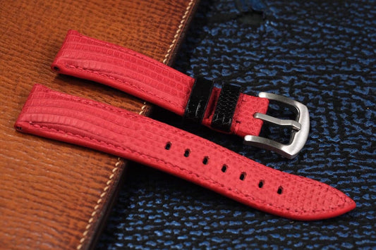 BESPOKE GENUINE RED LIZARD SKIN LEATHER STRAP HDLZ05