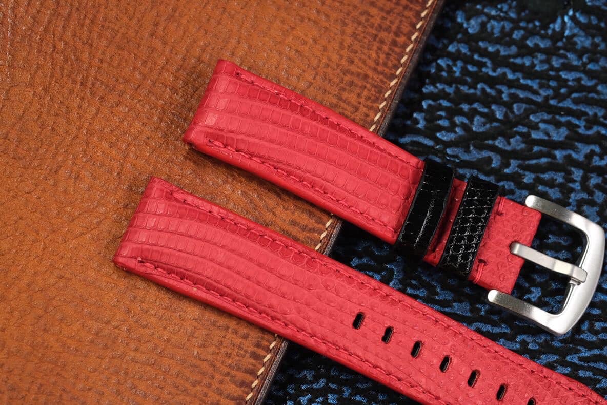 BESPOKE GENUINE RED LIZARD SKIN LEATHER STRAP HDLZ05