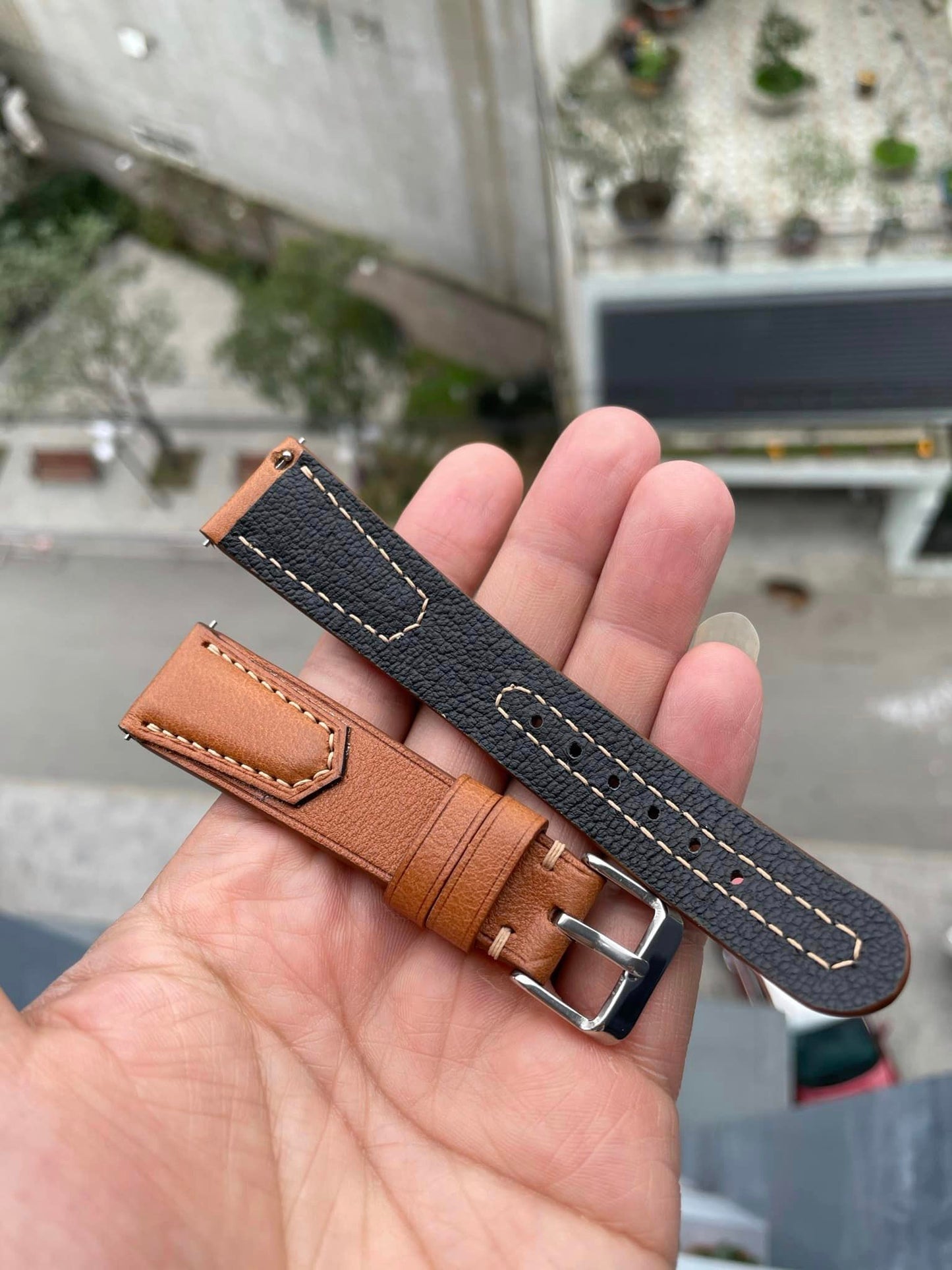 BESPOKE GENUINE ORANGE COW LEATHER WATCH STRAP BAND FOR OMEGA HDLE10