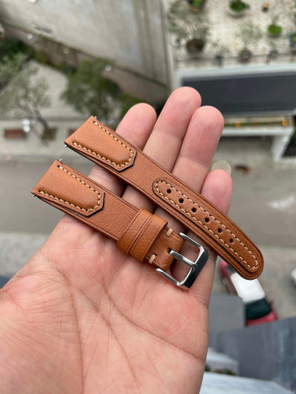 BESPOKE GENUINE ORANGE COW LEATHER WATCH STRAP BAND FOR OMEGA HDLE10