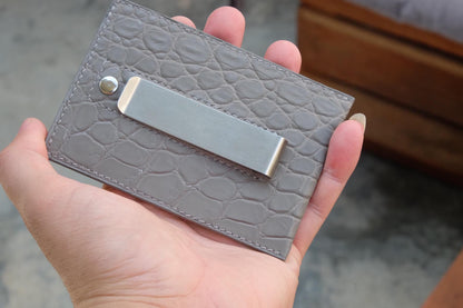 GREY CROCODILE CARD HOLDER WALLET HDWA74