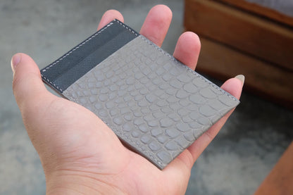 GREY CROCODILE CARD HOLDER WALLET HDWA74