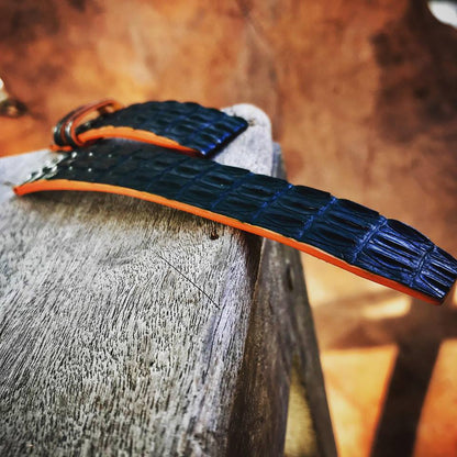 BESPOKE GENUINE BLACK CROCODILE SKIN LEATHER STRAP HDCS29