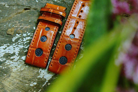 BESPOKE GENUINE YELLOW CROCODILE SKIN LEATHER STRAP HDCS03