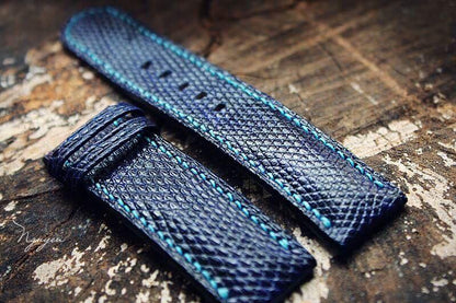 BESPOKE GENUINE BLUE LIZARD SKIN LEATHER STRAP HDLZ21