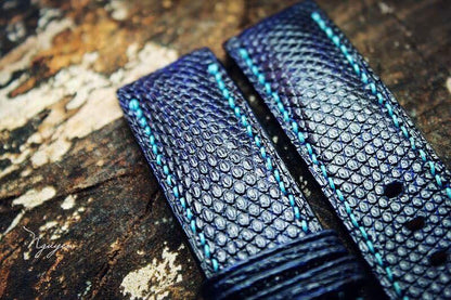 BESPOKE GENUINE BLUE LIZARD SKIN LEATHER STRAP HDLZ21