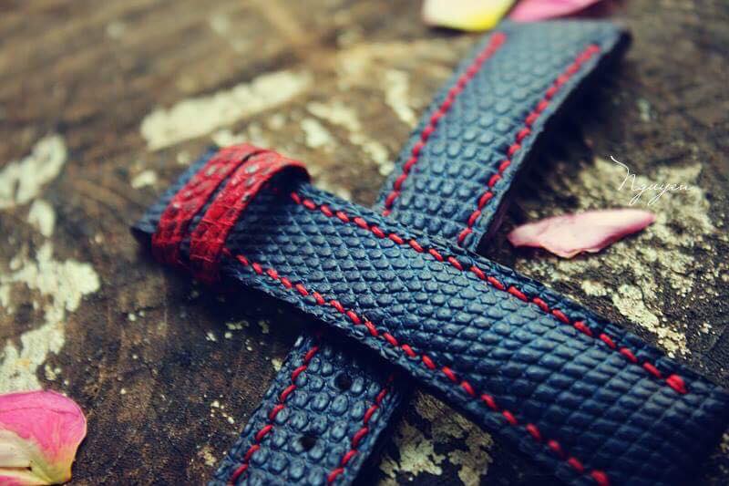 BESPOKE GENUINE BLUE LIZARD SKIN LEATHER STRAP HDLZ21