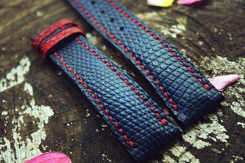 BESPOKE GENUINE BLUE LIZARD SKIN LEATHER STRAP HDLZ21