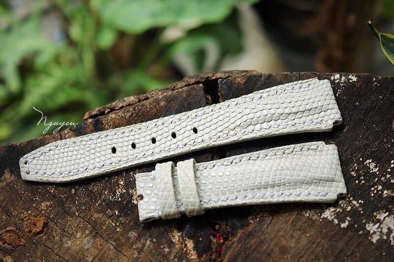 BESPOKE GENUINE WHITE LIZARD SKIN LEATHER STRAP HDLZ23