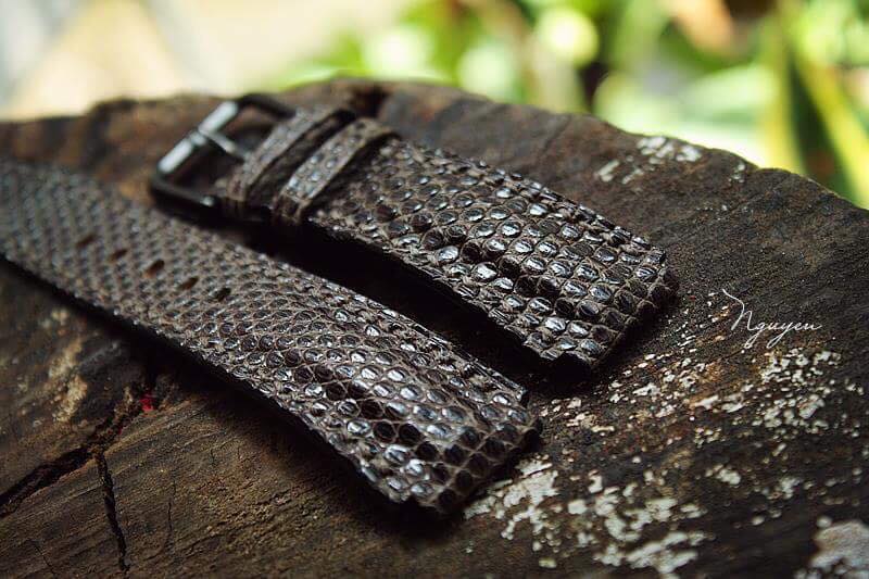 BESPOKE GENUINE BROWN LIZARD SKIN LEATHER STRAP HDLZ22