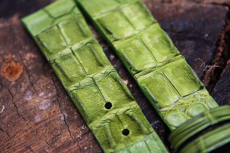 BESPOKE GENUINE GREEN CROCODILE SKIN LEATHER STRAP HDCS25