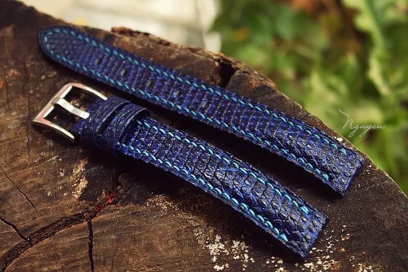 BESPOKE GENUINE BLUE LIZARD SKIN LEATHER STRAP HDLZ21