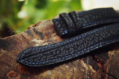 BESPOKE GENUINE BLACK SHARK SKIN LEATHER STRAP HDSH02