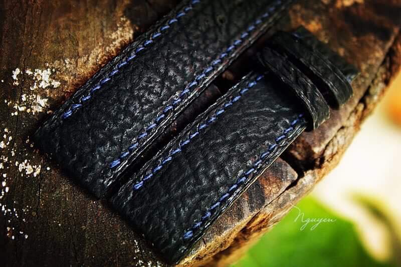 BESPOKE GENUINE BLACK SHARK SKIN LEATHER STRAP HDSH02