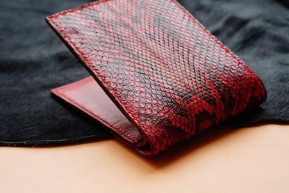 BESPOKE GENUINE RED PYTHON BIFOLD MAN WALLET HDWA34