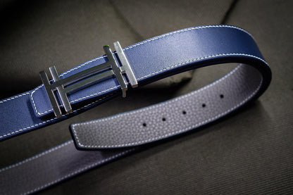 BESPOKE GENUINE NAVY BLUE COW LEATHER MAN BELT HDBE20