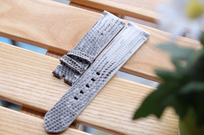 BESPOKE GENUINE WHITE LIZARD SKIN LEATHER STRAP HDLZ19