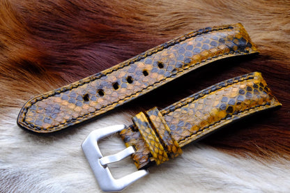 BESPOKE GENUINE YELLOW PYTHON SKIN LEATHER STRAP HDPS07