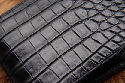 BESPOKE GENUINE BLACK CROCODILE BIFOLD MAN WALLET HDWA14