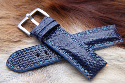 BESPOKE GENUINE BLACK SNAKE SKIN LEATHER STRAP HDSS01