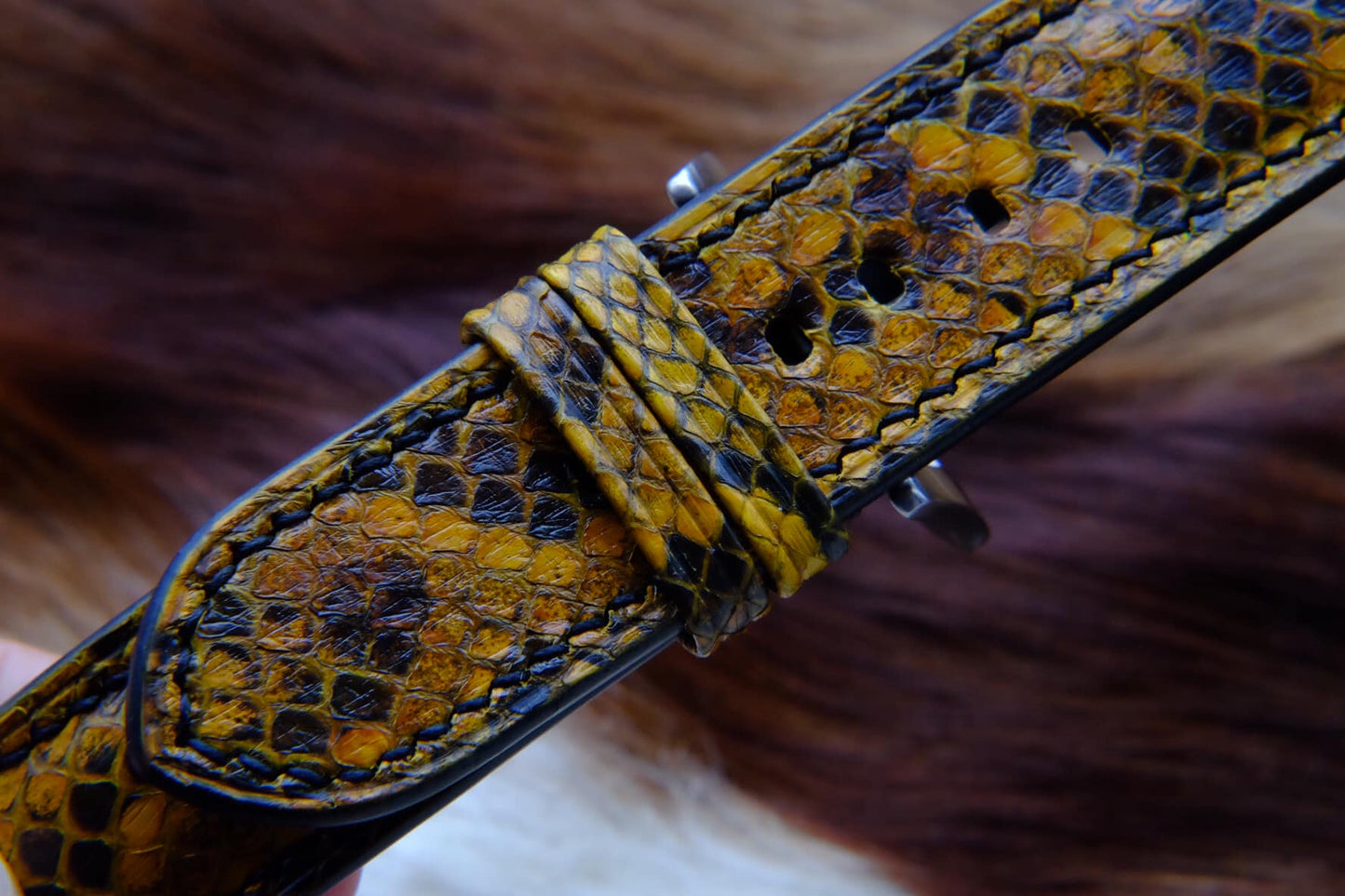 BESPOKE GENUINE YELLOW PYTHON SKIN LEATHER STRAP HDPS07