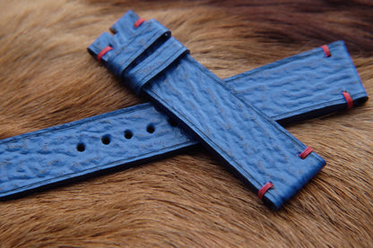 BESPOKE GENUINE BLUE SHARK SKIN LEATHER WATCH STRAP HDSH03