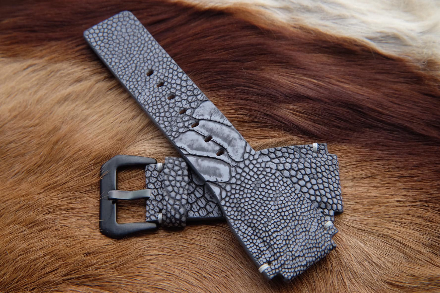 BESPOKE GENUINE BREY OSTRICH LEG SKIN LEATHER STRAP HDOL04