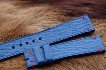 BESPOKE GENUINE BLUE SHARK SKIN LEATHER WATCH STRAP HDSH03