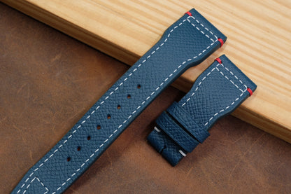 BESPOKE BLUE EPSOM IWC PILOT LEATHER WATCH STRAP HDLEIWC01