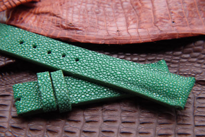 BESPOKE GENUINE NO PEARL GREEN STINGRAY LEATHER WATCH STRAP HDST10