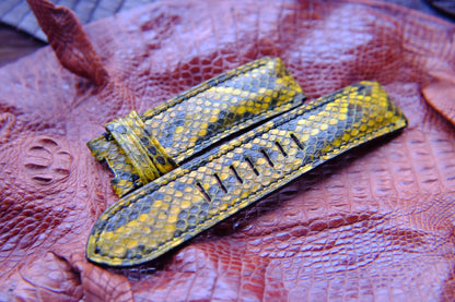 BESPOKE GENUINE YELLOW PYTHON SKIN LEATHER STRAP HDPS06