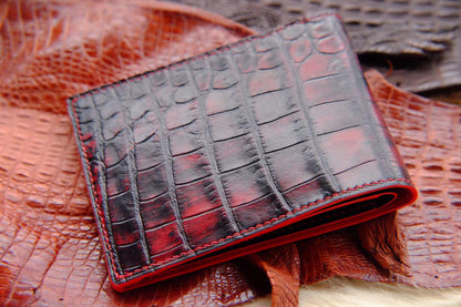 BESPOKE GENUINE RED CROCODILE BIFOLD MAN WALLET HDWA27