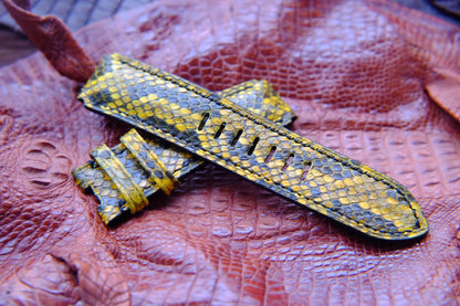 BESPOKE GENUINE YELLOW PYTHON SKIN LEATHER STRAP HDPS06