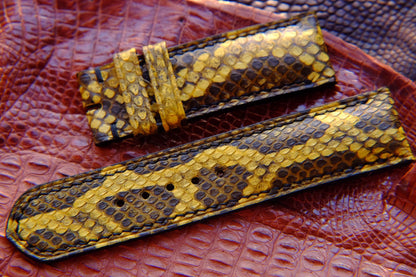 BESPOKE GENUINE YELLOW PYTHON SKIN LEATHER STRAP HDPS05