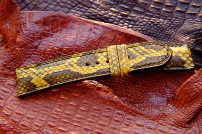 BESPOKE GENUINE YELLOW PYTHON SKIN LEATHER STRAP HDPS05