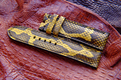 BESPOKE GENUINE YELLOW PYTHON SKIN LEATHER STRAP HDPS05