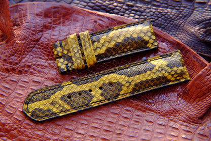 BESPOKE GENUINE YELLOW PYTHON SKIN LEATHER STRAP HDPS05