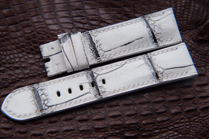 BESPOKE WHITE CROCODILE LEATHER WATCH STRAP HDCS53