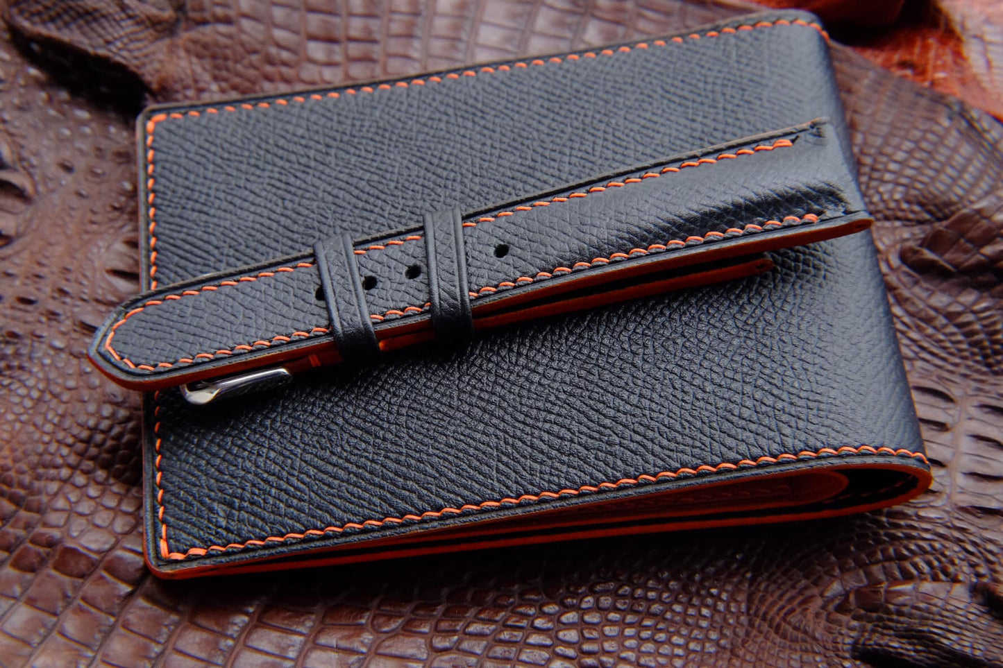 BESPOKE GENUINE BLACK COW LEATHER BIFOLD MAN WALLET HDWA25