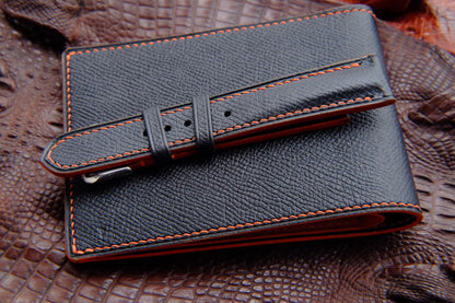 BESPOKE GENUINE BLACK COW LEATHER BIFOLD MAN WALLET HDWA25