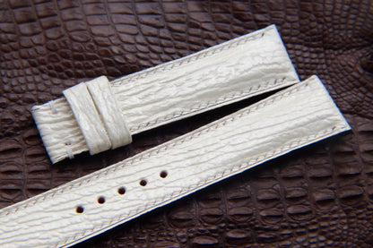 BESPOKE GENUINE WHITE SHARK SKIN LEATHER WATCH STRAP HDSH09