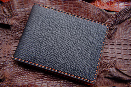 BESPOKE GENUINE BLACK COW LEATHER BIFOLD MAN WALLET HDWA25