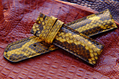 BESPOKE GENUINE YELLOW PYTHON SKIN LEATHER STRAP HDPS05