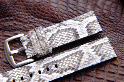 BESPOKE GENUINE WHITE PYTHON SKIN LEATHER STRAP HDPS04