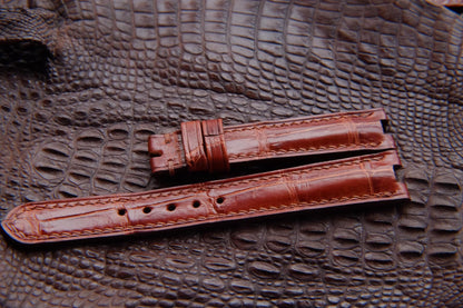 BESPOKE BROWN CROCODILE LEATHER WATCH STRAP HDCS65