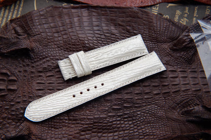 BESPOKE GENUINE WHITE SHARK SKIN LEATHER WATCH STRAP HDSH09