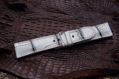 BESPOKE WHITE CROCODILE LEATHER WATCH STRAP HDCS53