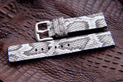 BESPOKE GENUINE WHITE PYTHON SKIN LEATHER STRAP HDPS04